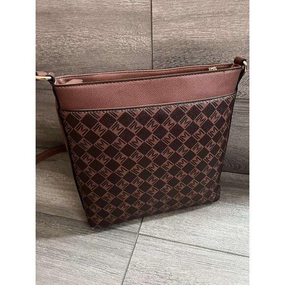 Isaac Mizrahi Live! Multi Pouch Signature Crossbody Cognac Monogram One Size - Picture 5 of 9